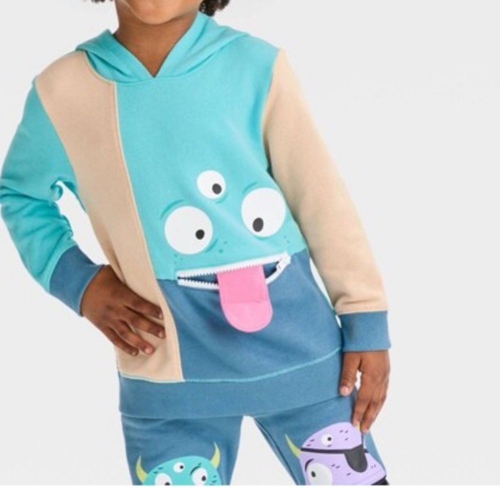 Cat & Jack Toddler Boys Monster Printed French Terry Pullover Hoodie Sweatshirt